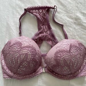 Purple Lace Racerback Bra